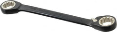 Proto - 5/8" x 11/16" 12 Point Spline Reversible Ratcheting Box Wrench - Double End, 1-3/16" Head Diam x 3/16" Head Thickness, 7-7/8" OAL, Steel, Black Chrome Finish - Benchmark Tooling