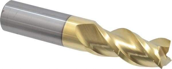 ProMax - 3/4", 1-5/8" LOC, 3/4" Shank Diam, 4" OAL, 3 Flute, Solid Carbide Square End Mill - Single End, ZrN Finish, Spiral Flute, 40° Helix, Right Hand Cut, Right Hand Flute, Series 109 - Benchmark Tooling
