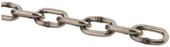 Campbell - 3/16" Welded Stainless Steel Chain - 1,200 Lb Capacity, Stainless Steel, Bright Finish - Benchmark Tooling