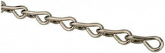 Made in USA - 0.105" Diam Steel Single Jack Chain - 29 Lb Load Limit, #12, Nickel Plated Finish - Benchmark Tooling