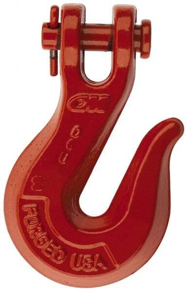 CM - 5/16 Inch Chain Diameter, Grade 80 Clevis Hook - 4,500 Lbs. Load Capacity, 3/08 Inch Inside Diameter, 25/64 Inch Pin Diameter, 7/16 Inch Hook Throat, 2-9/32 Inch Hook Width - Benchmark Tooling