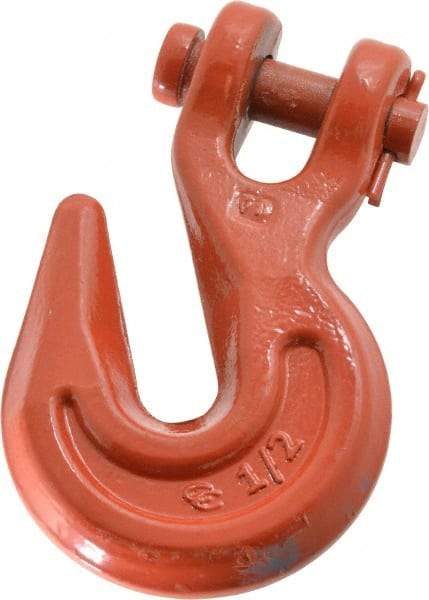 Campbell - 1/2 Inch Chain Diameter, Grade 70 Clevis Hook - 12,000 Lbs. Load Capacity, 21/32 Inch Inside Diameter, 21/32 Inch Pin Diameter, 9/16 Inch Hook Throat - Benchmark Tooling