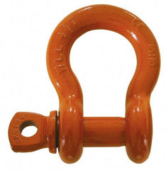 CM - 1-3/4" Nominal Chain Size, 34 Ton Alloy Steel Screw Anchor Shackle - 1-3/4" Diam, 2" Pin Diam, 7" High x 2-7/8" Wide Inside Jaw, 4-3/4" Inside Width, 4" Max Body Thickness - Benchmark Tooling