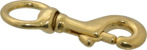 Value Collection - 3-1/8" Long Oval Swivel Eye Bolt Snap - Solid Brass with 5/16" Snap Opening - Benchmark Tooling