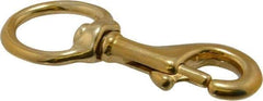 Value Collection - 3-5/8" Long Oval Swivel Eye Bolt Snap - Solid Brass with 3/8" Snap Opening - Benchmark Tooling