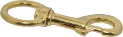 Value Collection - 4-3/4" Long Oval Swivel Eye Bolt Snap - Solid Brass with 1/2" Snap Opening - Benchmark Tooling