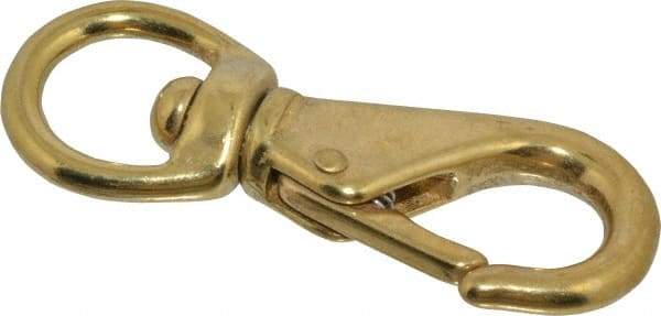 Value Collection - 3-1/4" Long Swivel Eye Boat Snap - Solid Brass with 3/8" Snap Opening - Benchmark Tooling