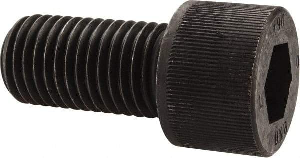 Unbrako - 1-8 UNC Hex Socket Drive, Socket Cap Screw - Alloy Steel, Black Oxide Finish, 2" Length Under Head - Benchmark Tooling