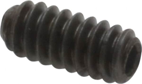 Unbrako - #4-40 UNC, 1/4" OAL, Cup Point Set Screw - Grade 8 Alloy Steel, 0.05" Key - Benchmark Tooling