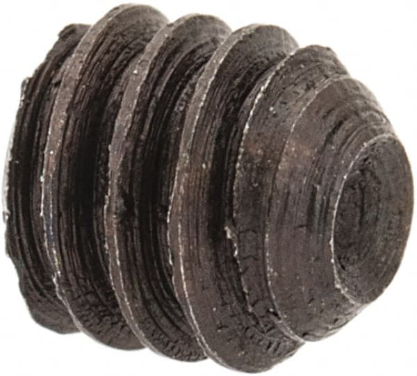 Unbrako - #5-40 UNC, 1/8" OAL, Cup Point Set Screw - Grade 8 Alloy Steel, 1/16" Key - Benchmark Tooling