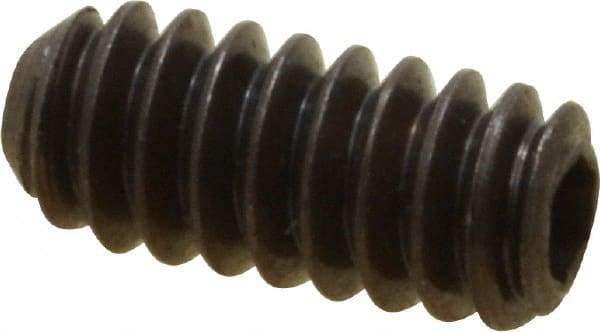 Unbrako - #6-32 UNC, 5/16" OAL, Cup Point Set Screw - Grade 8 Alloy Steel, 1/16" Key - Benchmark Tooling