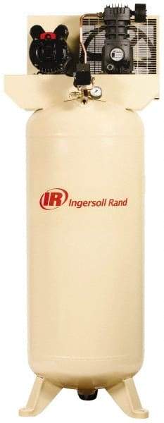 Ingersoll-Rand - 3 hp, 60 Gal Stationary Electric Vertical Air Compressor - Single Phase, 135 Max psi, 230 Volt - Benchmark Tooling