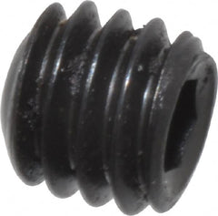 Unbrako - #6-40 UNF, 1/8" OAL, Cup Point Set Screw - Grade 8 Alloy Steel, 1/16" Key - Benchmark Tooling