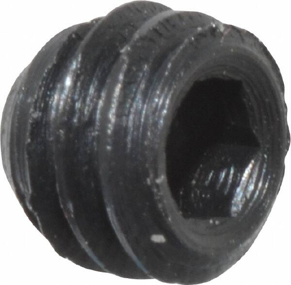 Unbrako - #8-32 UNC, 1/8" OAL, Cup Point Set Screw - Grade 8 Alloy Steel, 5/64" Key - Benchmark Tooling