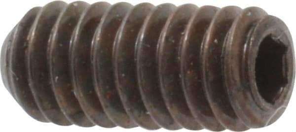 Unbrako - #8-32 UNC, 3/8" OAL, Cup Point Set Screw - Grade 8 Alloy Steel, 5/64" Key - Benchmark Tooling