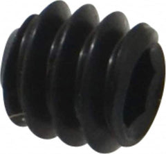 Unbrako - #10-24 UNC, 3/16" OAL, Cup Point Set Screw - Grade 8 Alloy Steel, 3/32" Key - Benchmark Tooling