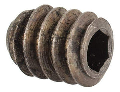 Unbrako - #10-24 UNC, 1/4" OAL, Cup Point Set Screw - Grade 8 Alloy Steel, 3/32" Key - Benchmark Tooling