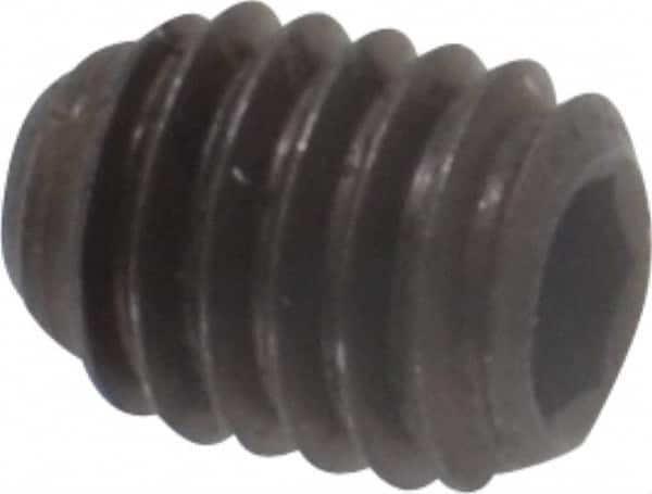 Unbrako - #10-32 UNF, 1/4" OAL, Cup Point Set Screw - Grade 8 Alloy Steel, 3/32" Key - Benchmark Tooling