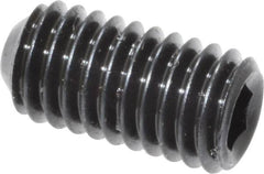 Unbrako - #10-32 UNF, 3/8" OAL, Cup Point Set Screw - Grade 8 Alloy Steel, 3/32" Key - Benchmark Tooling
