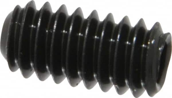 Unbrako - 1/4-20 UNC, 1/2" OAL, Cup Point Set Screw - Grade 8 Alloy Steel, 1/8" Key - Benchmark Tooling