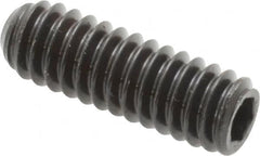 Unbrako - 1/4-20 UNC, 3/4" OAL, Cup Point Set Screw - Grade 8 Alloy Steel, 1/8" Key - Benchmark Tooling