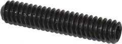 Unbrako - 1/4-20 UNC, 1-1/4" OAL, Cup Point Set Screw - Grade 8 Alloy Steel, 1/8" Key - Benchmark Tooling