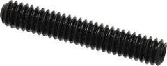 Unbrako - 1/4-20 UNC, 1-1/2" OAL, Cup Point Set Screw - Grade 8 Alloy Steel, 1/8" Key - Benchmark Tooling