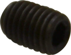 Unbrako - 1/4-28 UNF, 3/8" OAL, Cup Point Set Screw - Grade 8 Alloy Steel, 1/8" Key - Benchmark Tooling