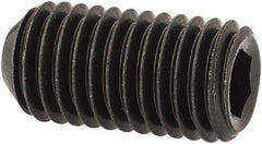 Unbrako - 1/4-28 UNF, 1/2" OAL, Cup Point Set Screw - Grade 8 Alloy Steel, 1/8" Key - Benchmark Tooling