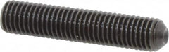 Unbrako - 1/4-28 UNF, 1-1/4" OAL, Cup Point Set Screw - Grade 8 Alloy Steel, 1/8" Key - Benchmark Tooling