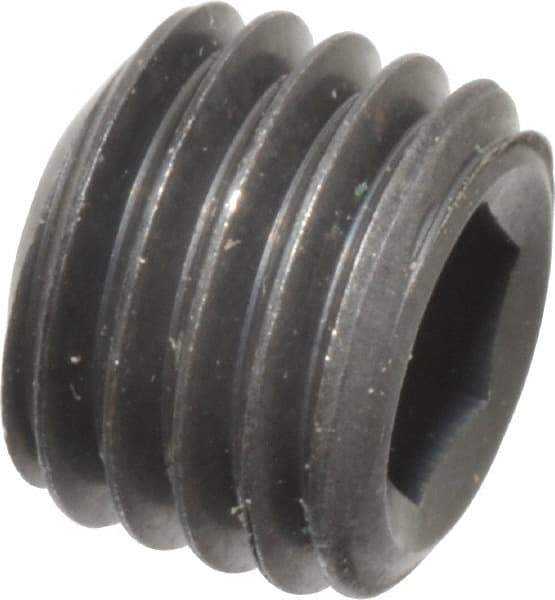 Unbrako - 5/16-24 UNF, 1/4" OAL, Cup Point Set Screw - Grade 8 Alloy Steel, 3/32" Key - Benchmark Tooling