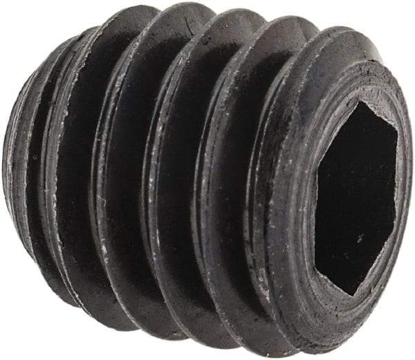 Unbrako - 3/8-16 UNC, 3/8" OAL, Cup Point Set Screw - Grade 8 Alloy Steel, 3/16" Key - Benchmark Tooling