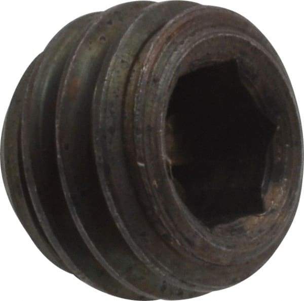 Unbrako - 1/2-13 UNC, 3/8" OAL, Cup Point Set Screw - Grade 8 Alloy Steel, 1/4" Key - Benchmark Tooling