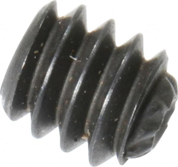 Unbrako - #4-40 UNC, 1/8" OAL, Knurled Cup Point Set Screw - Grade 8 Steel, 0.05" Key - Benchmark Tooling