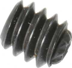 Unbrako - #4-40 UNC, 1/8" OAL, Knurled Cup Point Set Screw - Grade 8 Steel, 0.05" Key - Benchmark Tooling