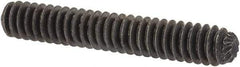 Unbrako - #6-32 UNC, 7/8" OAL, Knurled Cup Point Set Screw - Grade 8 Alloy Steel, 1/16" Key - Benchmark Tooling