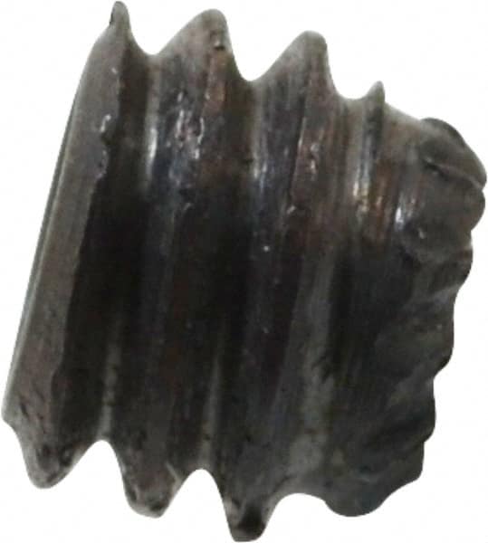 Unbrako - #8-32 UNC, 1/8" OAL, Knurled Cup Point Set Screw - Grade 8 Alloy Steel, 5/64" Key - Benchmark Tooling