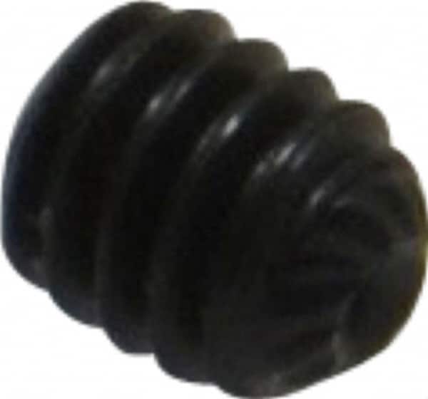 Unbrako - #8-32 UNC, 3/16" OAL, Knurled Cup Point Set Screw - Grade 8 Alloy Steel, 5/64" Key - Benchmark Tooling