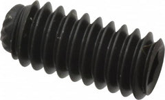 Unbrako - #8-32 UNC, 3/8" OAL, Knurled Cup Point Set Screw - Grade 8 Alloy Steel, 5/64" Key - Benchmark Tooling