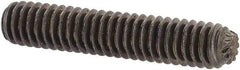 Unbrako - #8-32 UNC, 7/8" OAL, Knurled Cup Point Set Screw - Grade 8 Steel, 5/64" Key - Benchmark Tooling