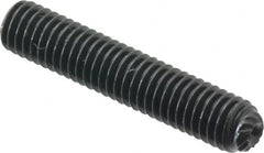Unbrako - #10-32 UNF, 1" OAL, Knurled Cup Point Set Screw - Grade 8 Alloy Steel, 3/32" Key - Benchmark Tooling