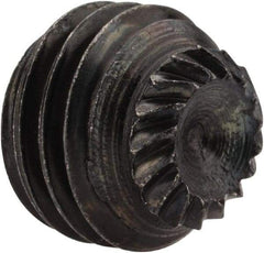 Unbrako - 5/16-24 UNF, 1/4" OAL, Knurled Cup Point Set Screw - Grade 8 Alloy Steel, 5/32" Key - Benchmark Tooling