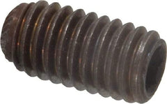 Unbrako - 3/8-16 UNC, 3/4" OAL, Knurled Cup Point Set Screw - Grade 8 Alloy Steel, 3/16" Key - Benchmark Tooling