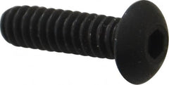 Unbrako - #6-32 UNC Hex Socket Drive, Button Screw - Alloy Steel, Black Oxide Finish, 1/2" Length Under Head - Benchmark Tooling