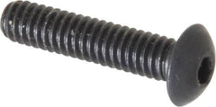 Unbrako - #8-32 UNC Hex Socket Drive, Button Screw - Alloy Steel, Black Oxide Finish, 3/4" Length Under Head - Benchmark Tooling