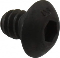 Unbrako - #10-24 UNC Hex Socket Drive, Button Screw - Alloy Steel, Black Oxide Finish, 1/4" Length Under Head - Benchmark Tooling