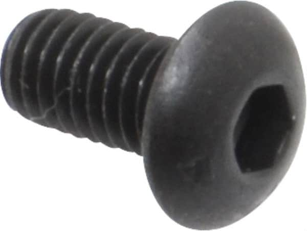 Unbrako - #10-32 UNF Hex Socket Drive, Button Screw - Alloy Steel, Black Oxide Finish, 3/8" Length Under Head - Benchmark Tooling