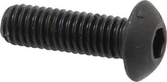 Unbrako - #10-32 UNF Hex Socket Drive, Button Screw - Alloy Steel, Black Oxide Finish, 5/8" Length Under Head - Benchmark Tooling