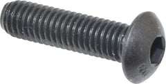 Unbrako - #10-32 UNF Hex Socket Drive, Button Screw - Alloy Steel, Black Oxide Finish, 3/4" Length Under Head - Benchmark Tooling