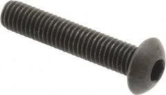 Unbrako - #10-32 UNF Hex Socket Drive, Button Screw - Alloy Steel, Black Oxide Finish, 1" Length Under Head - Benchmark Tooling